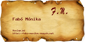 Fabó Mónika névjegykártya